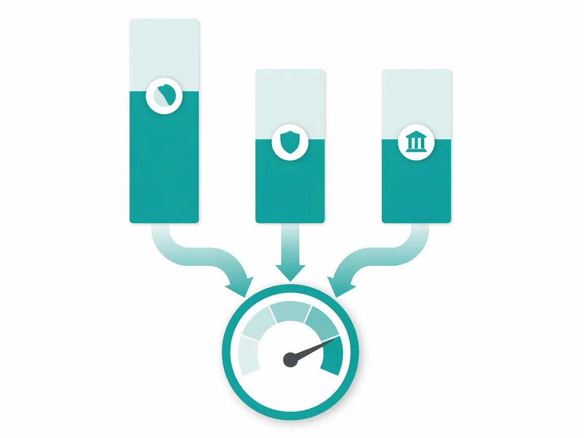 Three weighted pillars of forty thirty thirty combining into one composite score dial